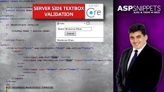 Server Side TextBox validation in ASP.Net Core