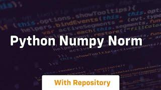 python numpy norm