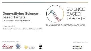 Asia Webinar Series Session 3/4: Demystifying Science-based Targets Discussion & Sharing Session