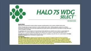 Halo 75 WDG Select Label And Use.