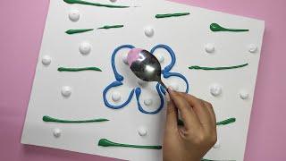 Easy Painting : Spoon Painting Techniques / Acrylic Painting (3) 