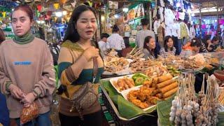 Cambodia Walking Tour 4K - Phnom Penh City, Street Food - BKK Market