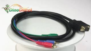 VGA HD15 to 3 RCA TV / HDTV Component Video Cable 6ft  from Dinodirect.com