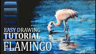 How to draw a flamingo with soft pastels | Easy drawing tutorial