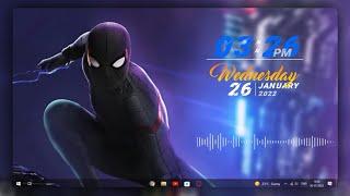 Spider-Man Wallpaper With Rainmeter Skin Setup | Windows 10