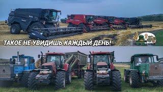 Приехали на помощи! 6 Комбайнов FENDT IDEAL и CASE IH вместе с тракторами Т-150к,Case Puma и CLAAS!