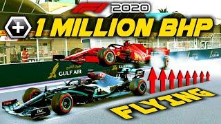 WHAT IF THE FERRARI F1 CAR HAD 1 MILLION BRAKE HORSEPOWER (BHP)?! - Game Breaking F1 Experiment!