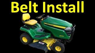 Replace Belt John Deere Riding Mower Broken Belt X300 X330 X380 X350 X390 X570 X580 Lawn Install fix