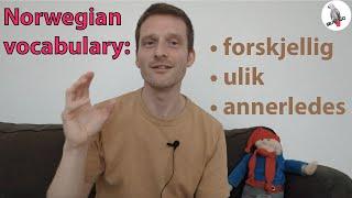 Norwegian vocabulary: Forskjellig - ulik - annerledes