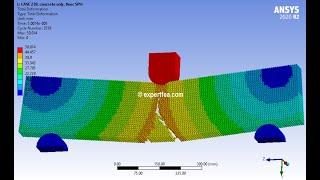 1st in the World!! ANSYS Explicit Dynamics SPH - Fracturing an unreinforced concrete beam by bending