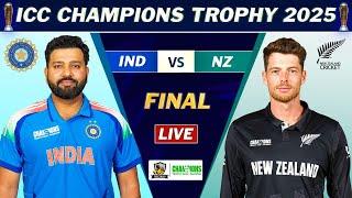 INDIA vs NEW ZEALAND MATCH LIVE | IND vs NZ ICC CHAMPIONS TROPHY FINAL LIVE COMMENTARY