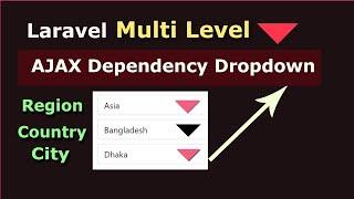 Laravel  Multiple (3-Layer) Dependency Dropdown With Ajax | Region, Country ,City Select Real Time 