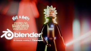 Rick + Darth Vader I Blender 4.2 Timelapse (Character modeling)