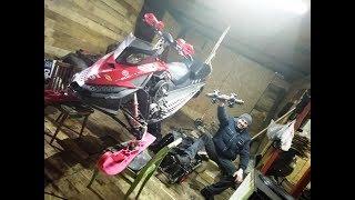 Замена гусеницы,замена подшипников ведущего вала Ski doo