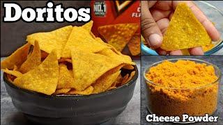 How to Make DORITOS at Home ! NACHOS with Cheese Powder & Salsa Dip Recipe