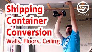 Walls, Floor and Ceiling - Shipping container home office - shipping container conversion