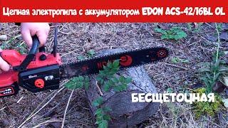 Тест-обзор цепной электропилы с двумя  аккумуляторами EDON ACS-42/16BL OL