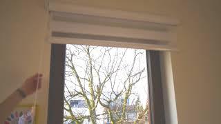 Doppelrollo mit Kassette Montage an Wand/Decke/Fensterrahmen DR38.