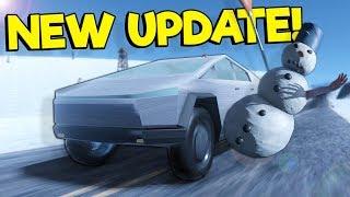 Using the New Autopilot Tesla Cybertruck Against Zombie Snowmen in The Long Drive!