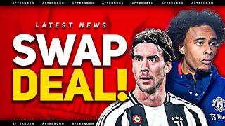 Vlahovic SWAP Deal Offered! Rashford STAYS! Antony EXIT? Man Utd Transfer News