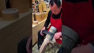 Epic Bamboo Transformation: Watch a Craftsman Turn Bamboo Tubes into Authentic Rice Steamers!