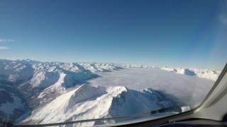 Cockpit view, approach and landing, Innsbruck Austria