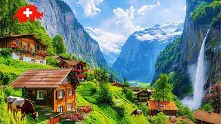 Lauterbrunnen  Switzerland, Spring Walking Tour 4K  The Most Heavenly Beautiful Place on Earth