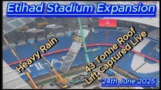Etihad Stadium Expansion 24th June 2025 - Roof lift captured Live - latest progress #djidrone