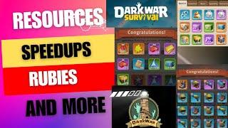 No Hacking Lot of Resources, Rubies and More.... in Dark War Survival Tips Part 1