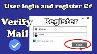 How to Create User Login and Register Database Generate token in Email C#