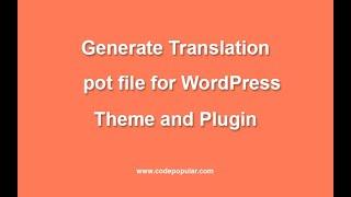 Generate Translation pot file with Poedit for WordPress Themes and Plugins