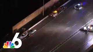 2 dead, 4 hurt after car crashes into earlier crash scene on I-95 in Broward