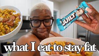 WHAT I EAT IN A DAY TO STAY FAT  // STRUGGLE COOKING + MUKBANG + ASMR VIBES 