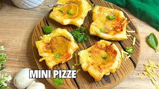 Przekąska z ciasta francuskiego - Mini pizze w 15 minut! | jedz pysznie