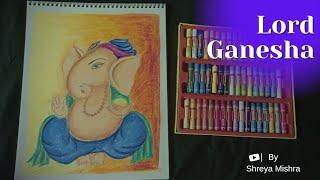 Lord Ganesha drawing with oil pastels || Oil pastel painting || Shreya's Art Gallery ||