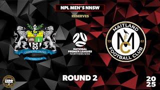 NPL Men's NNSW Round 2 Reserve Grade - Cooks Hill United v Maitland FC