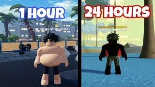 I GRINDED GYM LEAGUE FOR 24 HOURS AS A F2P PLAYER (Roblox)