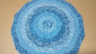 Круглый коврик крючком. Без узелков. Crochet round rug.