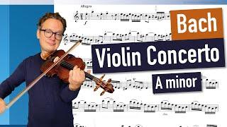 Bach Violin Concerto in A minor BWV 1041, 1st Mov. | Violin Sheet Music | Piano Accompaniment