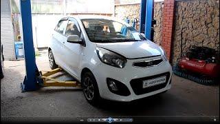 Замена передних тормозных дисков и колодок на Киа Пиканто 2012 Kia Picanto 1,0