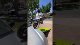 New backyard track feature - a car!   #wildchild #kidsonbikes #backyardtrack #balancebike