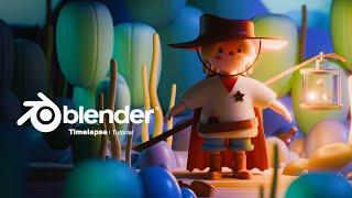 Creating A Sheriff - Blender 4.2 Time-Lapse Tutorial