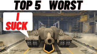 Top 5 - Worst Tanks In WOT BLITZ!!!!!!