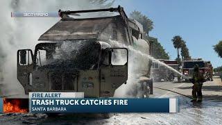 Fire crews responded to garbage truck fire on Garden Street in Santa Barbara