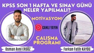 SINAVA 1 HAFTA KALA VE SINAV GÜNÜ NELERE DİKKAT EDİLMELİ? (Çalışma Programı) #Motivasyon