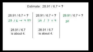 Dividing Decimals with Estimation