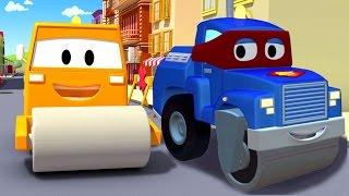 Carl el Super Camión y la Aplanadora en Auto City | Dibujos animados para niños