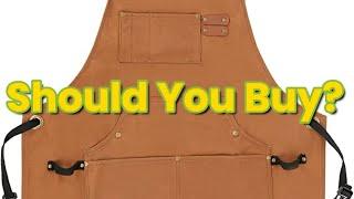 Work Apron Durable 24 oz Waxed Canvas Woodworking Work Shop Apron w/ Pockets Demonstration with Adam