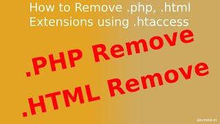 how to remove .php file extension from URL