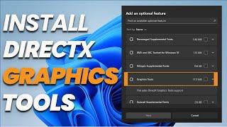 How To Install DirectX Graphics Tools In Windows 11